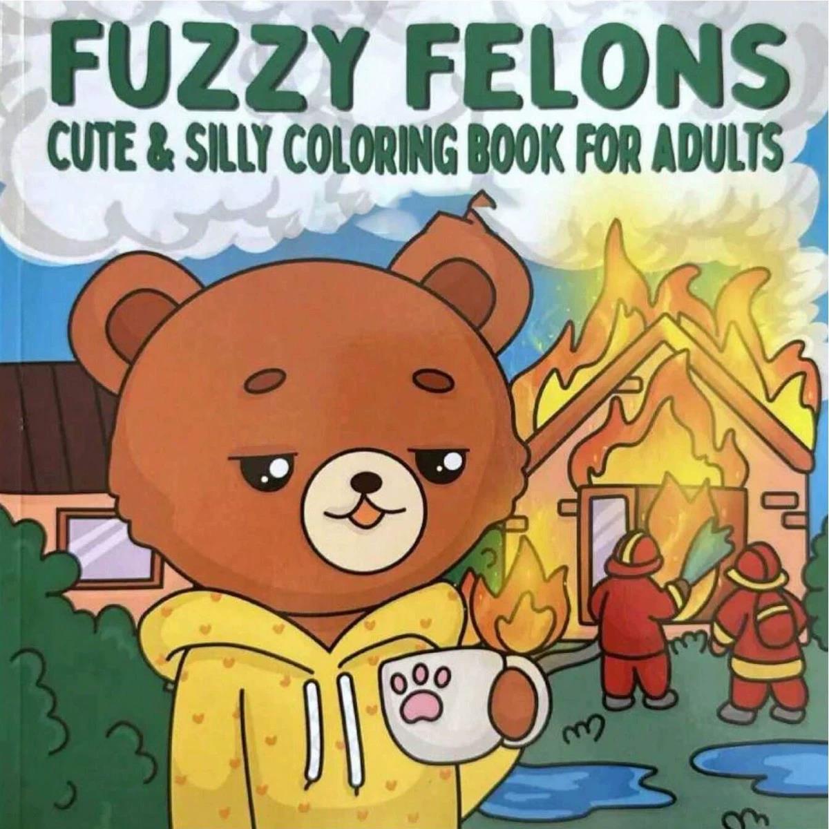 Adult Coloring Book Stress Relief - Buku Mewarnai Dewasa Fuzzy Felons -