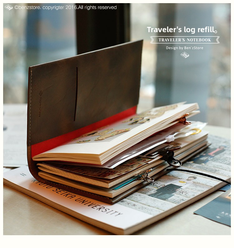 Vintage Leather Journal Notebook - Isi Ulang Buku Catatan Perjalanan Ukuran