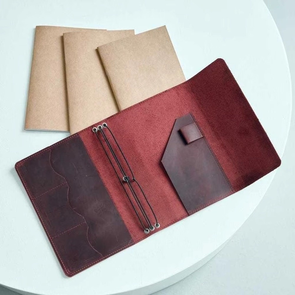Vintage Leather Journal Notebook - Organizer Notebook A5 Vintage, Sampul Notebook