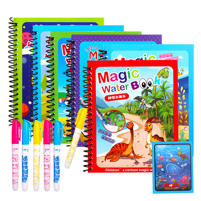 Reusable Water Magic Coloring Book - Lukisan Sihir buku air lucu kartun