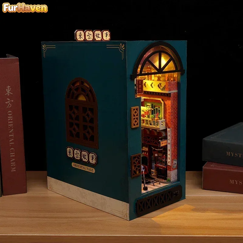 Rak Buku Kayu DIY Tema Dongeng - Diy Wooden Book Nook Kit Shelf Insert ulasan dan harga