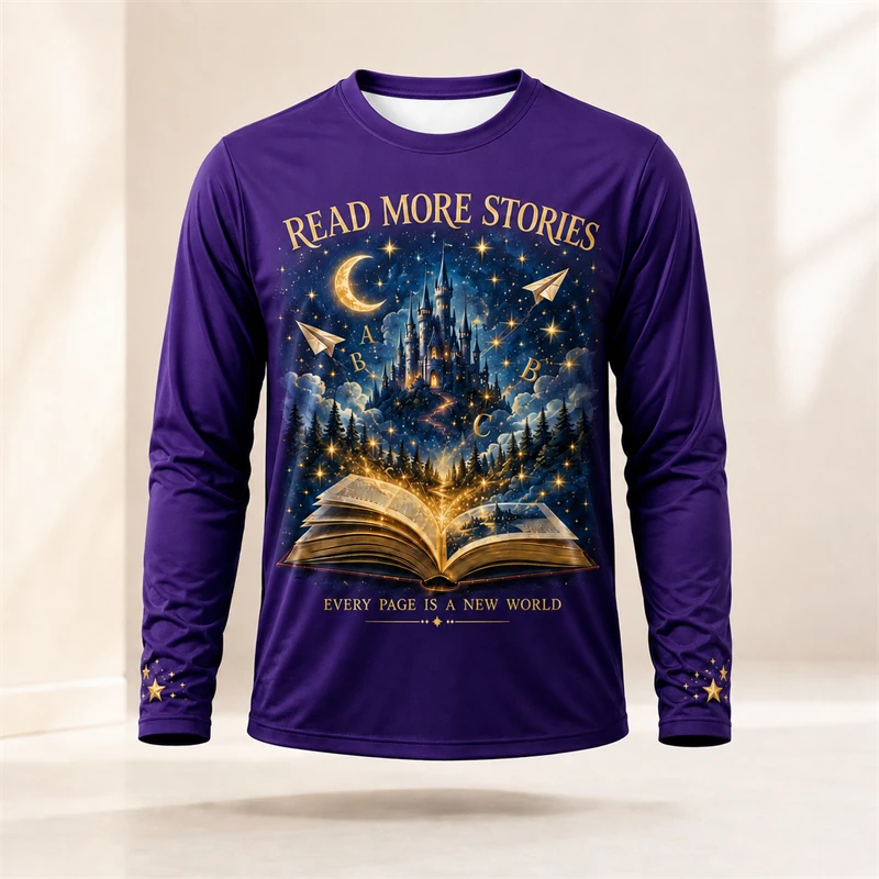 Kaos Lengan Panjang dengan Mot - Books ulasan dan harga