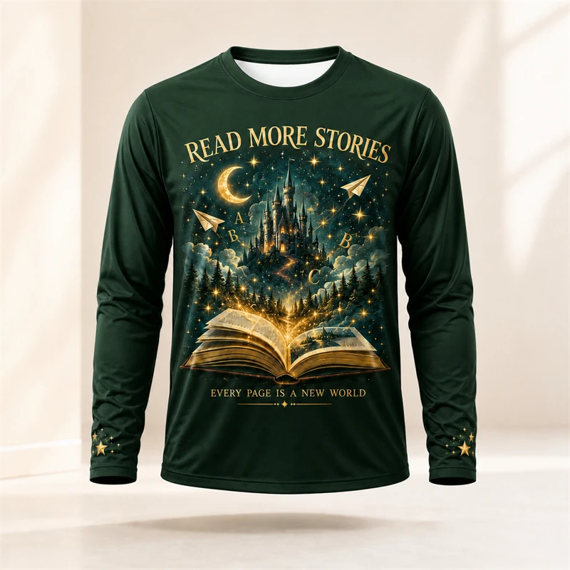 Kaos Lengan Panjang dengan Mot - Books ulasan dan harga