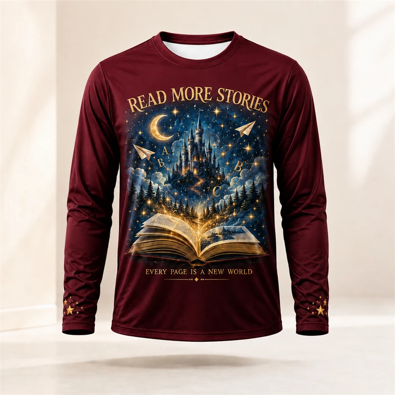 Kaos Lengan Panjang dengan Mot - Books ulasan dan harga