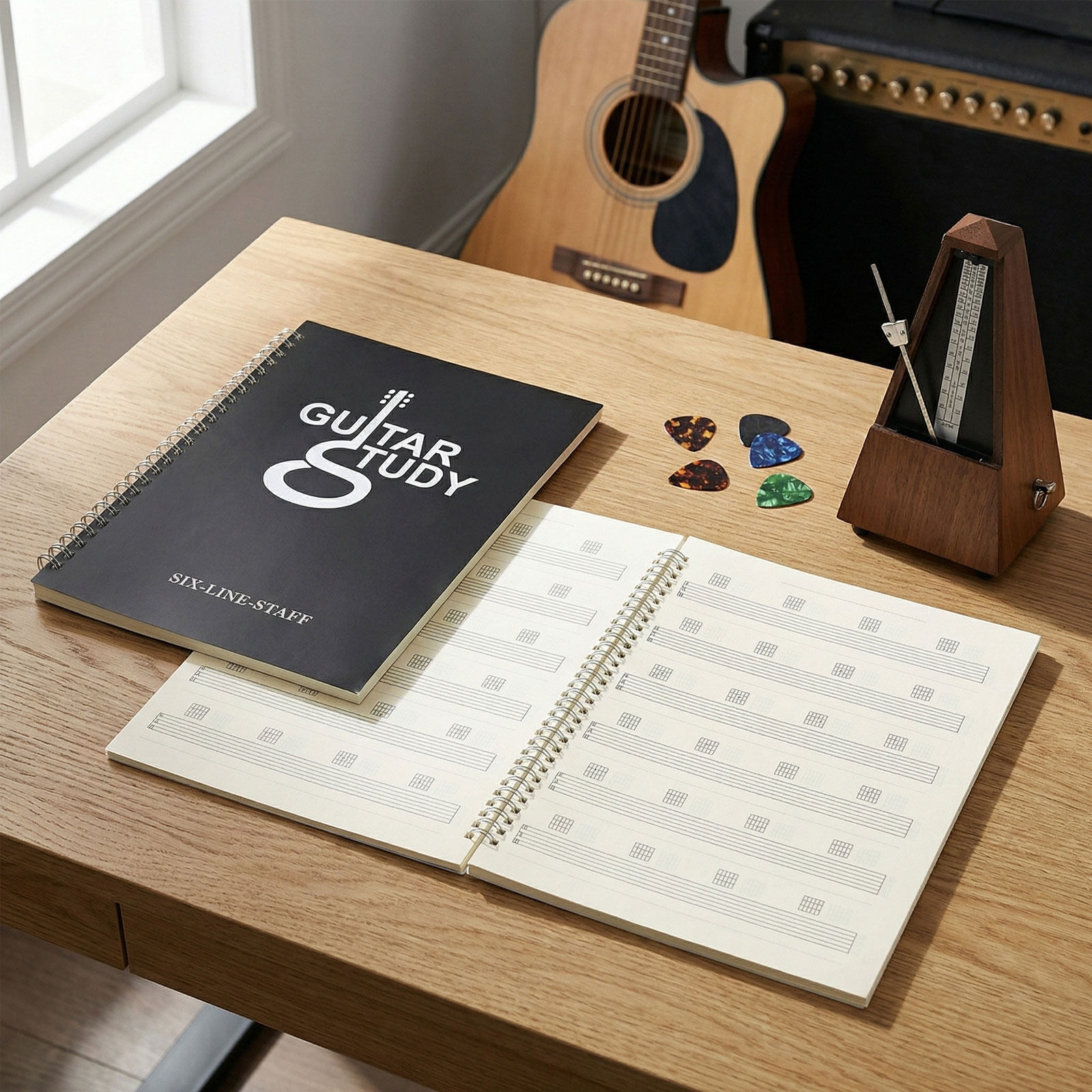 2 buah buku catatan tablatur g - Blank Sheet Music Notebook ulasan dan harga