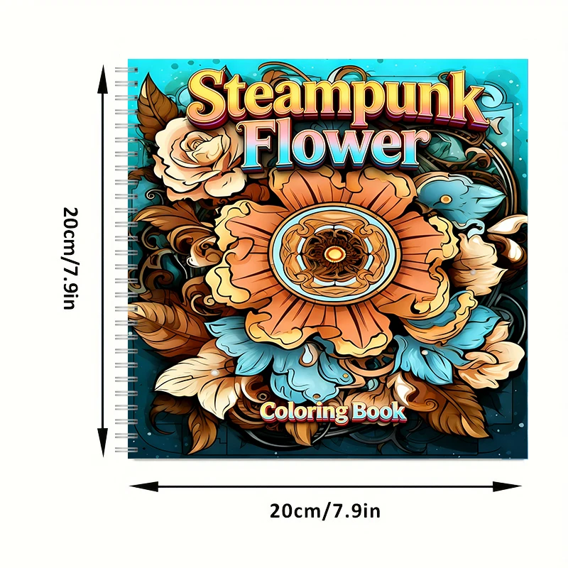 Buku Mewarnai Bunga Steampunk  - Adult Coloring Book Stress Relief ulasan dan harga