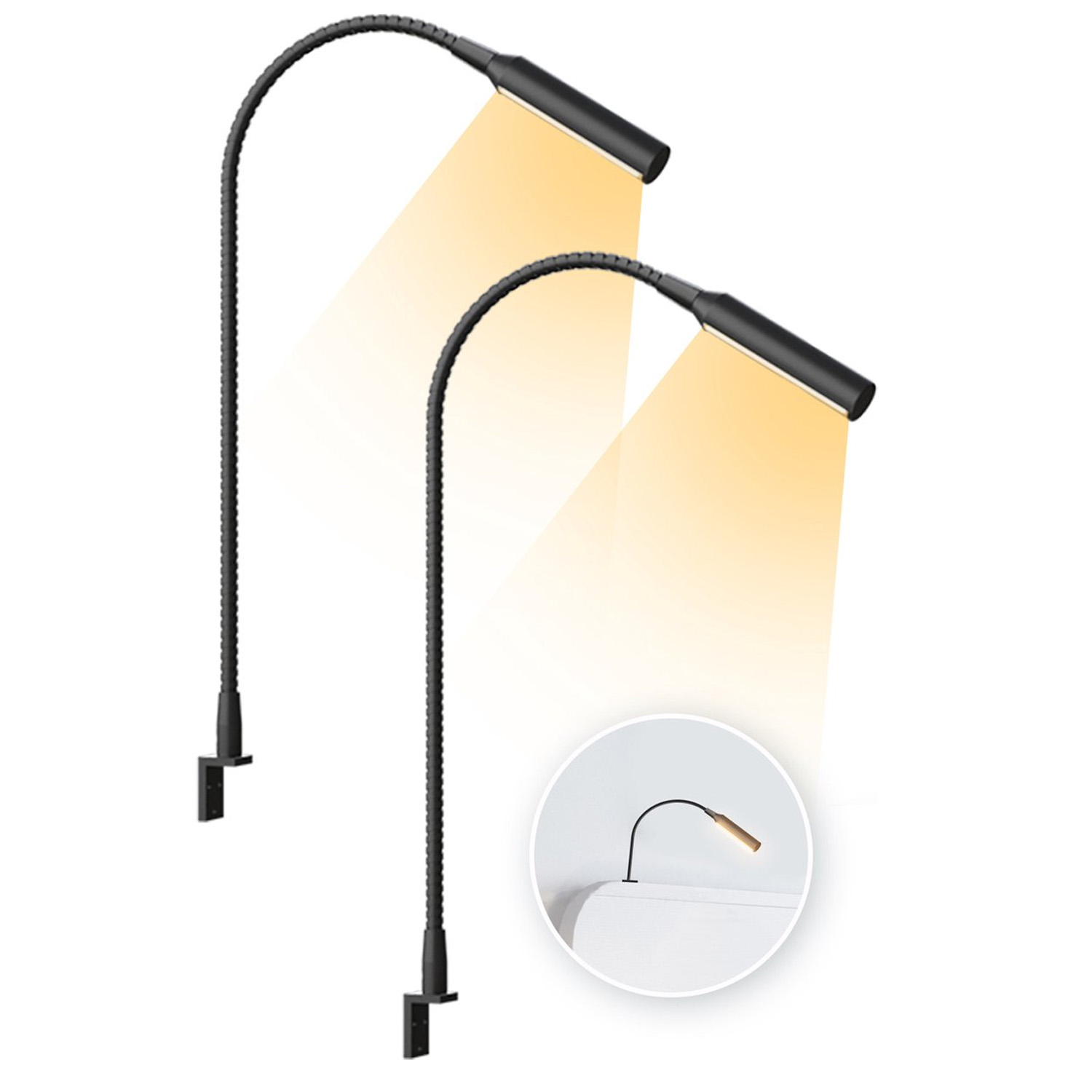 2 buah lampu baca LED dengan f - Books ulasan dan harga